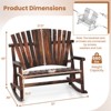 Costway 2-Person Outdoor Adirondack Rocking Chair with High Back and Slatted Seat - 3 of 4