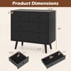 Costway 4 Drawer Dresser for Bedroom Wide Chest of Drawers with Metal Guide Rails Teak & Black/Walnut/Natural - 3 of 4