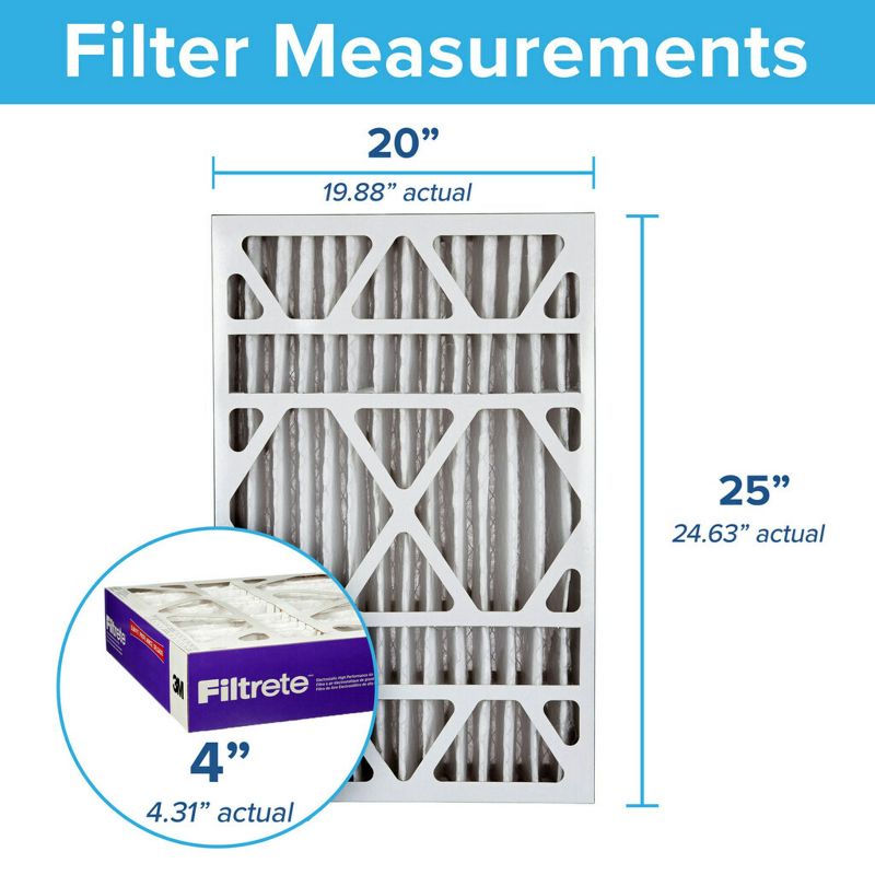 Filtrete 20&#34; x 25&#34; x 4&#34; Allergen Bacteria and Virus Air Filter 1550 MPR, 3 of 14