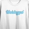 Unhinged Puff Print Women's White Crop Tee - image 2 of 3