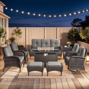 Gymojoy Sofa Chair with Propane Fire Pit Table Set - 1 of 4