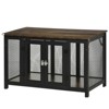 VisioGear Dog Crate with Openable Top, Big Dog Crate End Table, Puppy Crate for Small Dogs Indoor, Brown & Black, 35.5"*19.8"*22" - 2 of 4