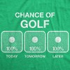 Mens 100% Chance Of Golf T Shirt Summer Sports Hole In One Novelty Tee - Crazy Dog Men's T Shirt - 2 of 4