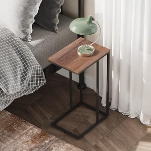 GALAXHERO C-Shaped Side Table Set of 2, 2-Tier Small End Tables for Sofa or Bed, Metal Frame Tables for Living Room, Bedroom, or Home Office - 1 of 4