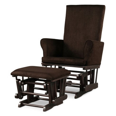 Wooden glider with online ottoman