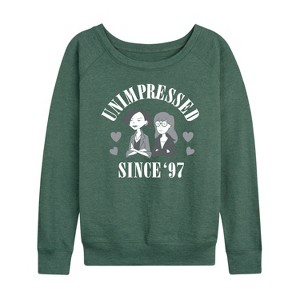 Women's - Daria - Unimpressed Lightweight French Terry Wide Neck Long Sleeve Graphic Shirt - 1 of 4