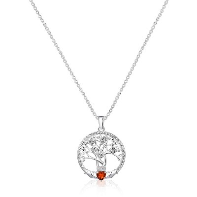 Molenia Tree of Life Necklace for Women, 925 Sterling Silver Birthstone Family Tree of Life Pendant Birthday Gifts