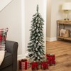 Northlight Pre-Lit Pencil Flocked Alpine Artificial Christmas Tree - 4' - Clear Lights - image 2 of 4