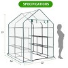 SEVOBAL Greenhouse Outdoor Durable PE Plant Green House for Frost Protection Shelf Clips Roll-up Zipper Door Walk-in for Planter, White, 99"*37"*14.5" - 3 of 4