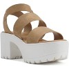 Soda ACCOUNT Women's Open Toe Block Heel Platform Sandals with Adjustable Ankle Strap - 4 of 4