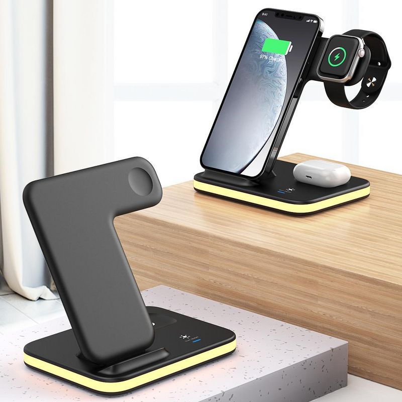 Link 4-in-1 Wireless Charging Stand with Night Light Compatible with iPhone 14/13/12, AirPods 3/2/pro, Apple Watch 7/6/5/SE/4/3/2/1, 3 of 9