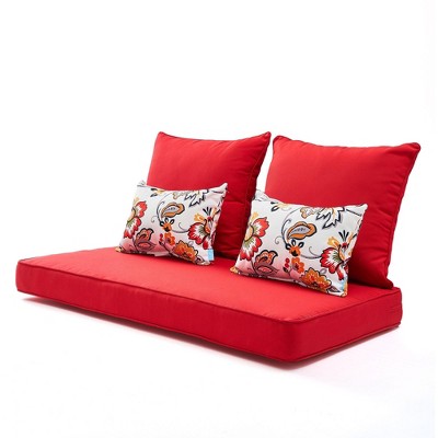 ARTPLAN Patio Deep Seating Loveseat Cushions All Weather Chair Outdoor Cushions Set of 5 for Patio Outdoor Furniture
