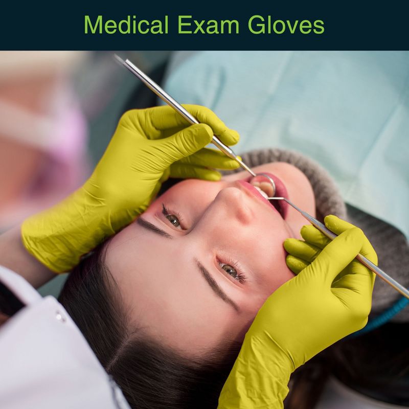 FifthPulse Nitrile Exam Gloves - Yellow - Box of 50, Perfect for Cleaning, Cooking & Medical Uses, 2 of 5