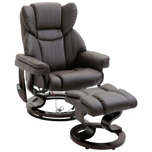 Aghana Digitals Brown Faux PU Leather Massage Recliner: 10 Vibration Points, 145° Adjustable, - 1 of 4