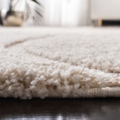 Creme Shag 2'3" x 9' Synthetic Runner Rug