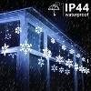Itopfox 1 Set 17.22ft 264 LED Snowflake Icicle Lights 22 Drops 8 Modes Connectable Plug In Waterproof Christmas Lights for Indoor Outdoor Decor - 3 of 4