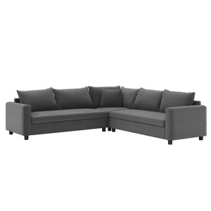 GDFStudio William Modular 92" Chenille Upholstery 5 Seat L-shape Sofa with Cushions - 1 of 4