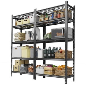 5 Tier Metal Storage Shelving Unit, 2000 LBS Capacity Adjustable Garage Storage Shelves,Utility Storage Wire Rack, Kitchen Shelving Unit for Basement - 1 of 4