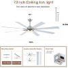 Kviflon 72 Inch Downrod Ceiling Fan with Light ,Remote Control,Dual Side Blades,3CCT LED Lights - 2 of 4
