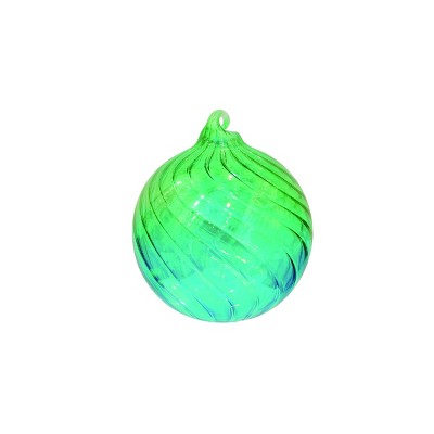 Season's Designs Christmas Tree 80Mm Decorated Glass Ornament Blue / Green De