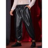 Lars Amadeus Men's Metallic Elastic Waist Nightclub Party Disco Shiny Joggers Pants - 2 of 4