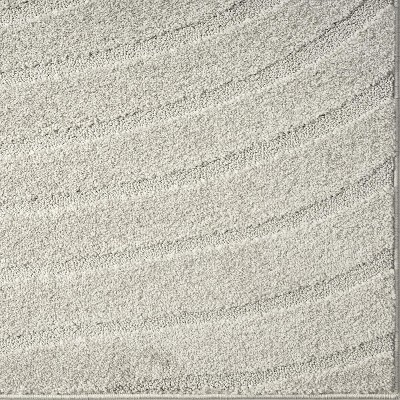 Gray Modern Geometric Wave Stain-Resistant Area Rug