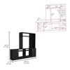 78.7" Manufactured Wood Entertainment Center for TVs up to 37" with Double Door Cabinet and Six External Shelves for Living Room - 3 of 4