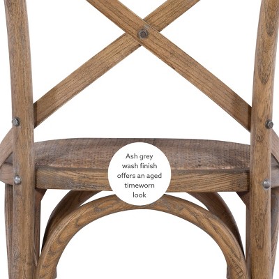 Set of 2 Gray Wood Armless Side Chairs