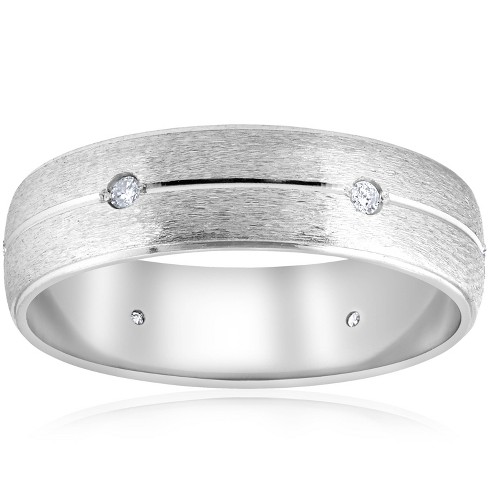 Mens Sterling Silver 6mm Flat Comfort Fit Wedding Band