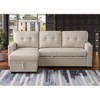 ChicFurnit Sectional Sofas Elegant Storage Sofa with Pull Out Loveseat and Removable Cushions for Living Room, Beige, 82"*53"*34.5" - 3 of 4