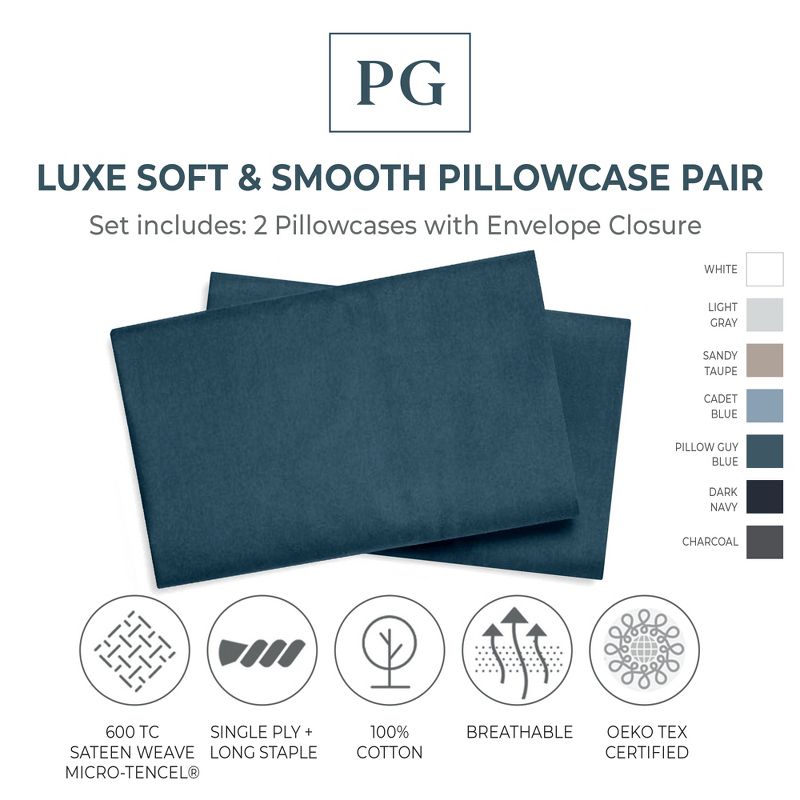 Luxe Soft & Smooth 100% Tencel Pillow Case Set, 1 of 8