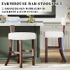 AMERLIFE Mid Century Bar Stools Set of 2, Faux Shearling Upholstered Island Chairs - 3 of 4