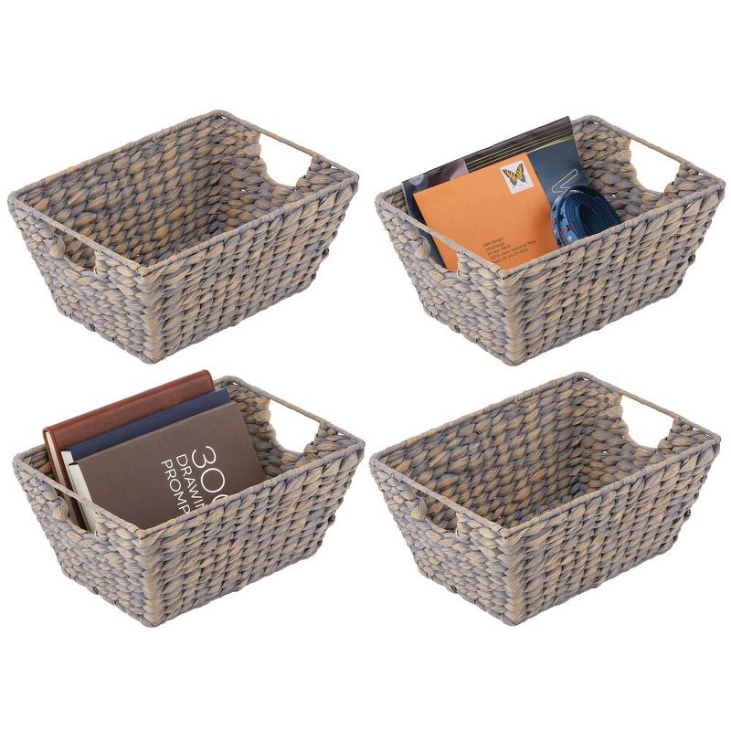 mDesign Woven Hyacinth Nesting Kitchen Storage Basket Bins, 4 Pack, 1 of 9