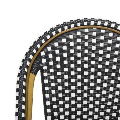 Transitional Bistro-Inspired 18" Side Chair in Black & White