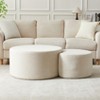 KWPZQEB Nesting Coffee Table Set of 2, Round Coffee Tables with Upholstered, Fabric Coffee Tables, Accent End Table, Ottoman for Living Room - 4 of 4