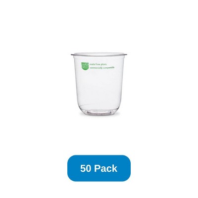 Vegware 16 oz Bella Pot Clear PLA Compostable - Pack of 50