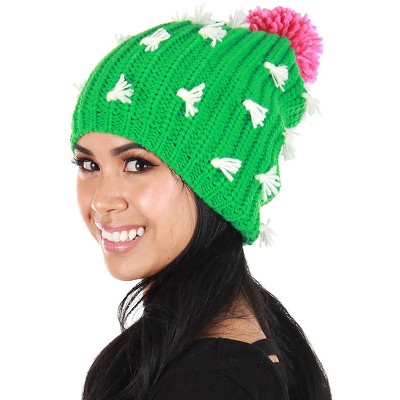 HalloweenCostumes.com    Cactus Knit Slouch Beanie, Green