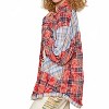 Women's Plaid Patchwork Long Sleeve Shirt With Raw Edge Detail - POL - 3 of 4