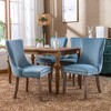 LOVMOR 27.4"Upholstered Wing-Back Dining Chair with Backstitching Nailhead Trim and Solid Wood Legs,Set of 2,Gray - 2 of 4