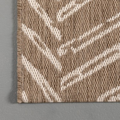 Gray Herringbone 52"x24" Easy-Care Synthetic Rectangular Rug