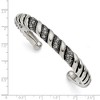 Black Bow Jewelry 10mm Stainless Steel & Crystal Antiqued & Polished Cuff Bracelet - 4 of 4