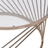 Bluelipe Clear Glass Top Coffee Table with Champagne Finish Metal Drum Base for Living Room - 4 of 4