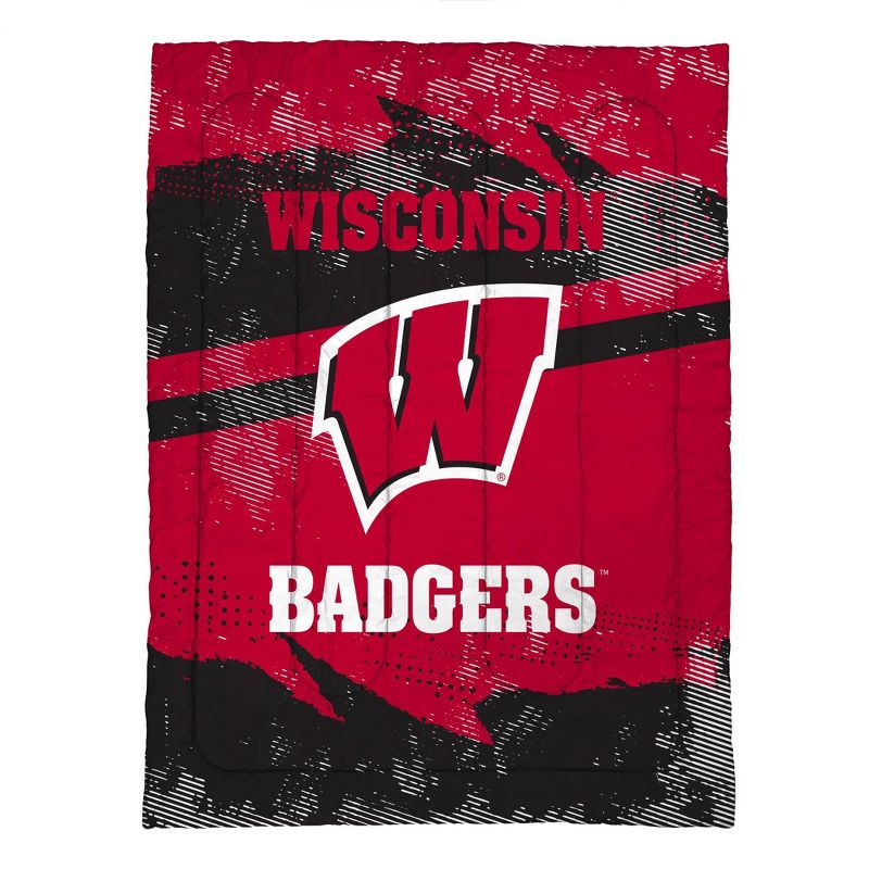 NCAA Wisconsin Badgers Slanted Stripe Twin Bedding Set in a Bag - 4pc, 2 of 4