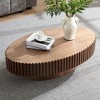 PAGED Coffee Table with Sturdy Pedestal,Modern Tea Table,43.7"  Oval Center Table for Livng Room - 2 of 4