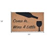 HomeRoots 18" X 30" Brown and Black Coir Come In Wine a Little Outdoor Door Mat - 3 of 4