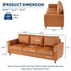 Leather Sofa, 83" Mid-Century Modern Couch, 3 Seater Sofa with Armrests and Comfy Cushions, Deep Seat Sofas - 2 of 4