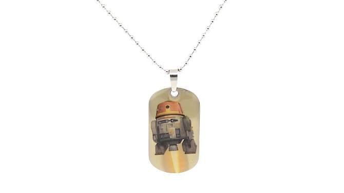 Men&#39;s Boys&#39; Star Wars Chopper Stainless Steel Dog Tag Chain Necklace (18&#34;), 2 of 3, play video