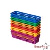 Basicwise 12-pc Plastic Storage Baskets for School Organization Teacher Essentials Desk Accessories Art Supplies Pencils - 2 of 4