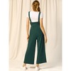 Allegra K Women's High Waist Wide Leg Belted Button Long Overalls Jumpsuit - 4 of 4