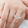 Pompeii3 VS 1 1/4Ct Moissanite & Lab Created Diamond Engagement Twist Ring in 10k Gold - 3 of 4
